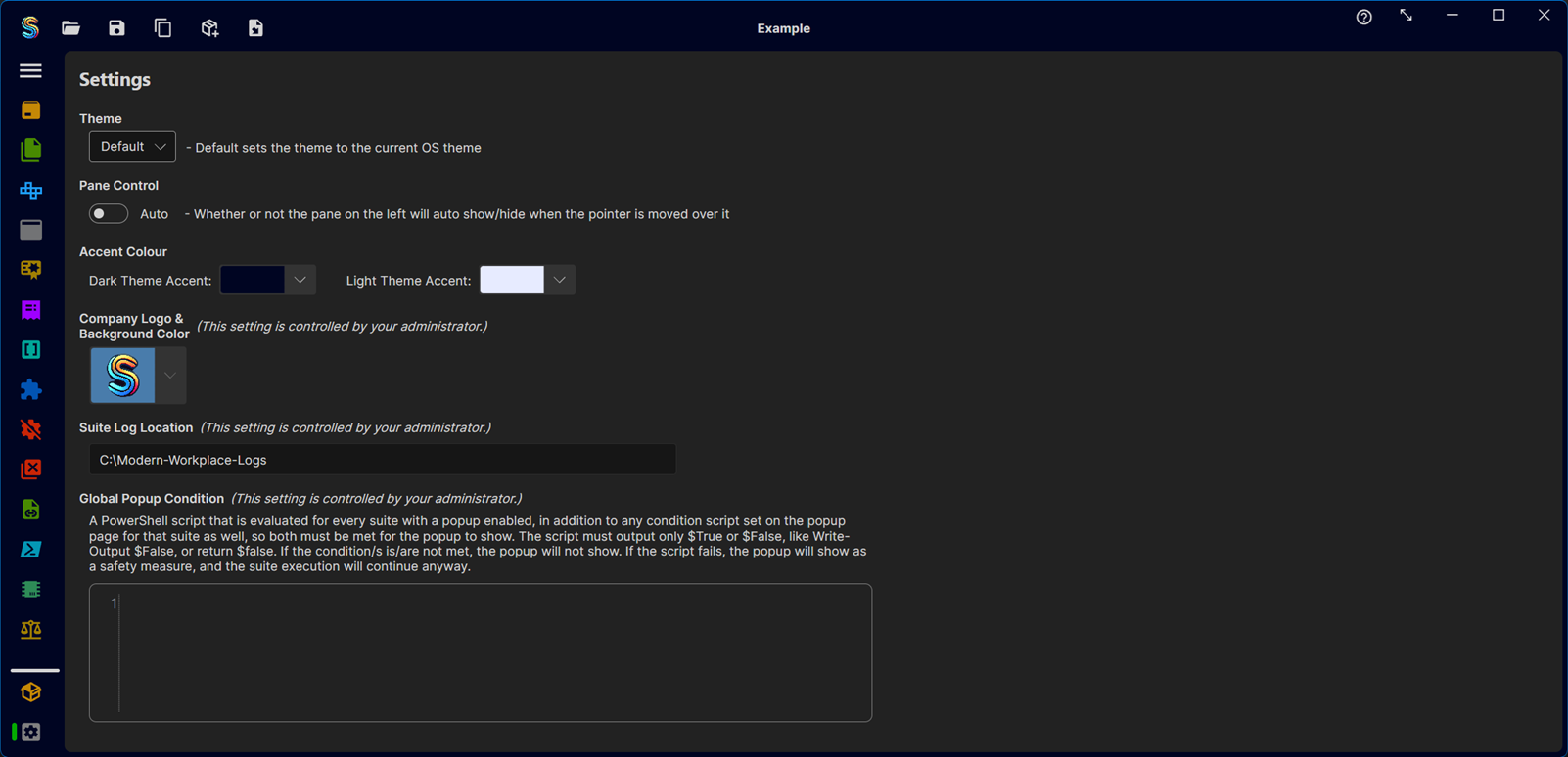 Settings page with no admin file in place